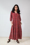 Meherika Madder Red Ajrakh Dress - Lobha Deepthis
