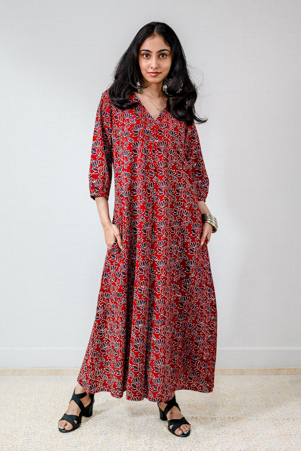 Meherika Madder Red Ajrakh Dress
