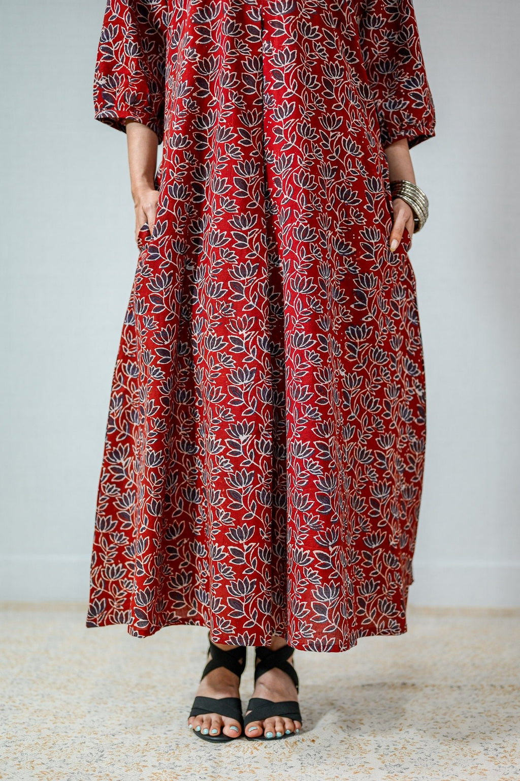 Meherika Madder Red Ajrakh Dress - Lobha Deepthis