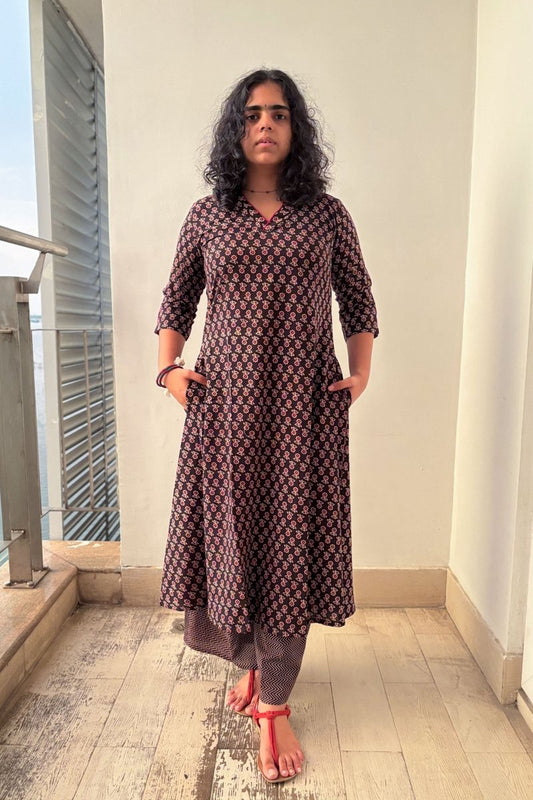 Mrinali Black Aline Dress - Lobha Deepthis