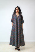 Nilara Ajrakh Stripes Dress - Lobha Deepthis