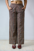 Pearl Stripes Black Ajrakh Parallel Pants - Lobha Deepthis
