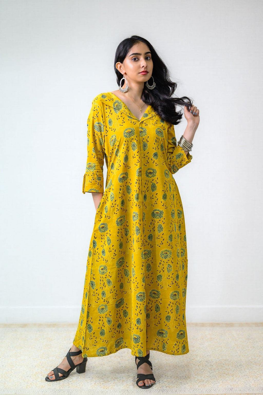 Pilara Ajrakh Cotton Dress - Lobha Deepthis