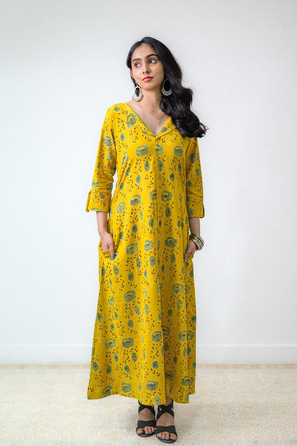 Pilara Ajrakh Cotton Dress - Lobha Deepthis