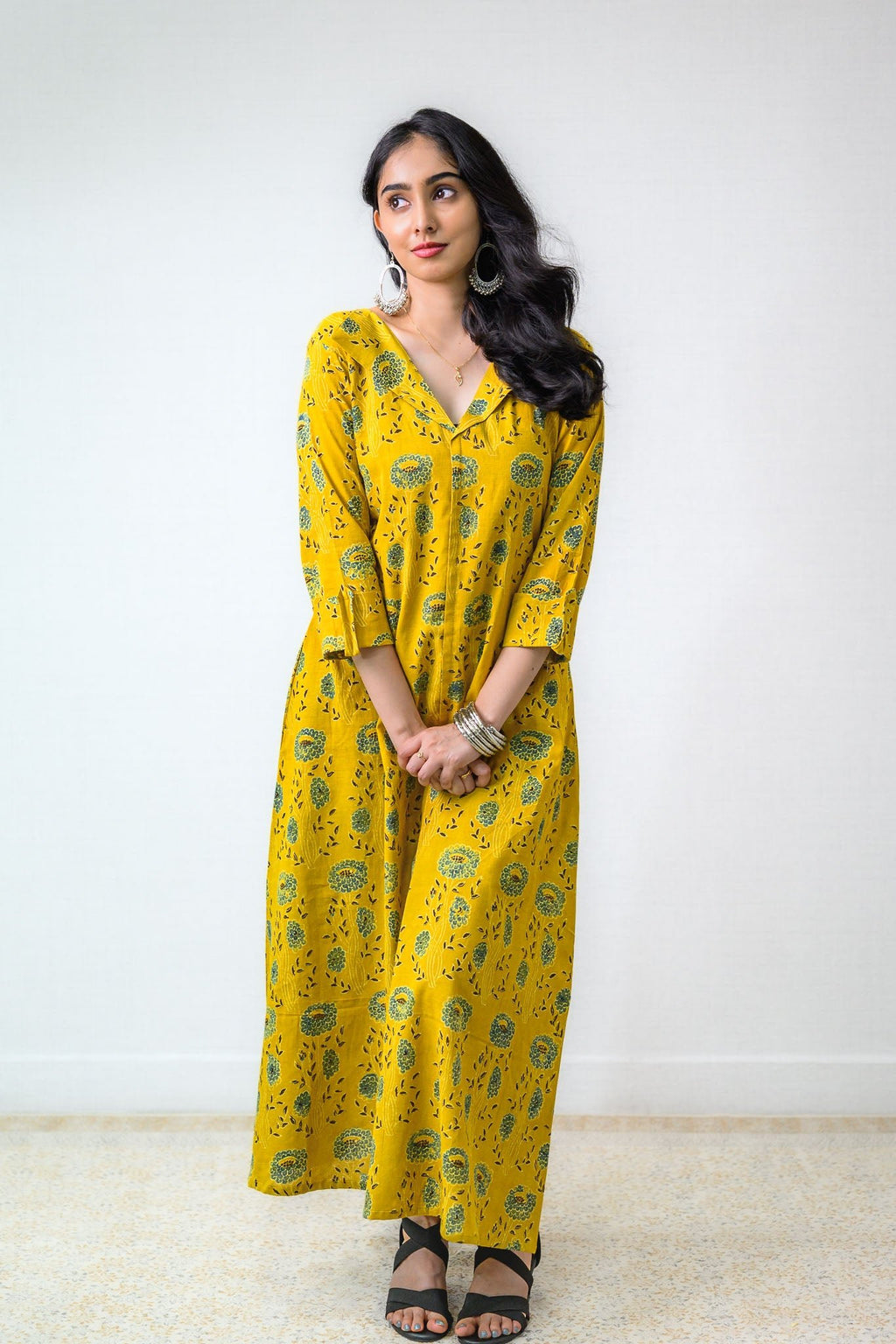 Pilara Ajrakh Cotton Dress - Lobha Deepthis