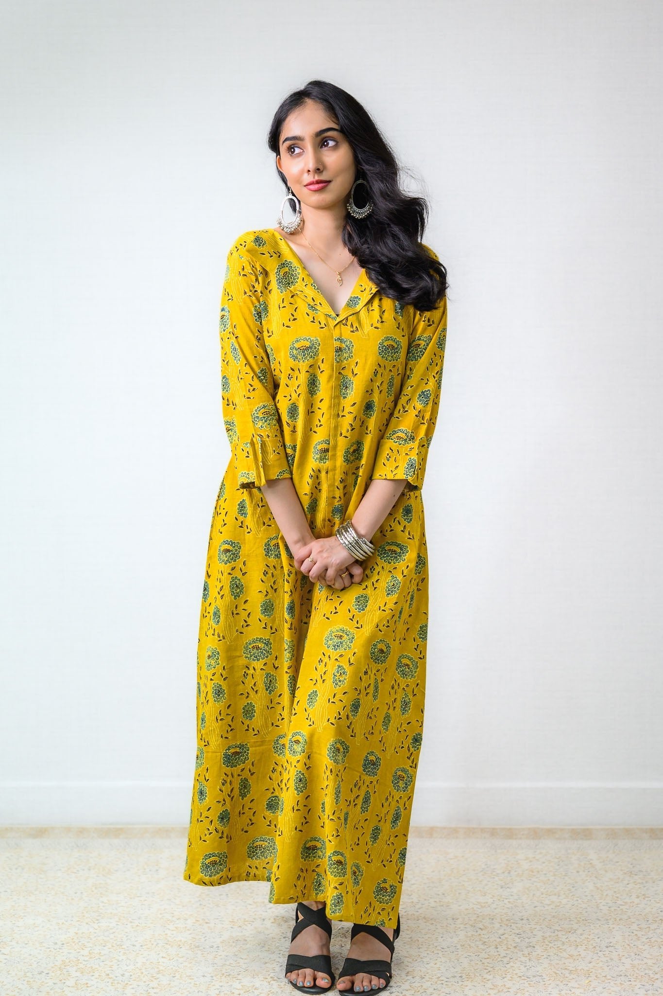 Pilara Ajrakh Cotton Dress - Lobha Deepthis