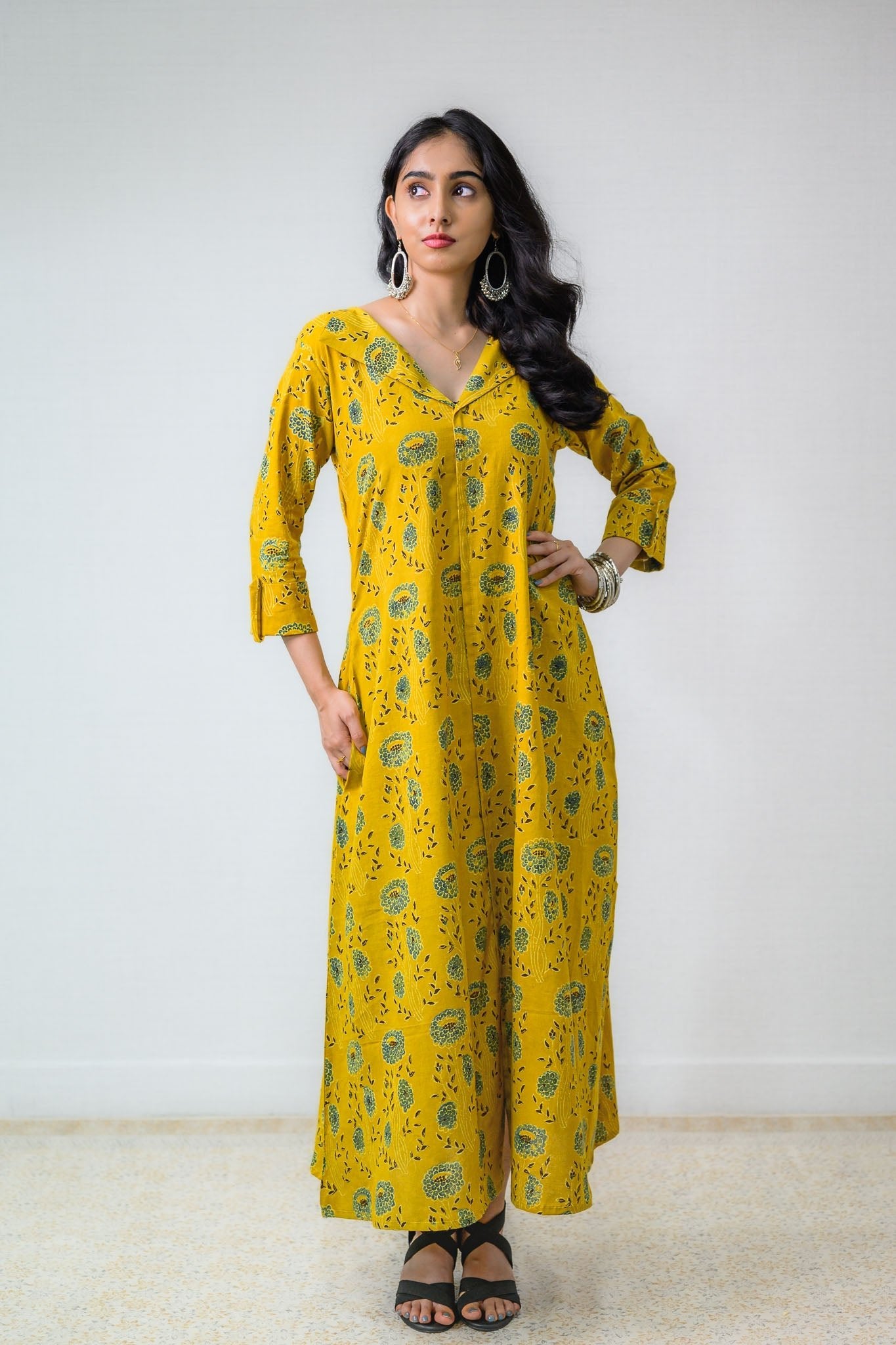 Pilara Ajrakh Cotton Dress - Lobha Deepthis