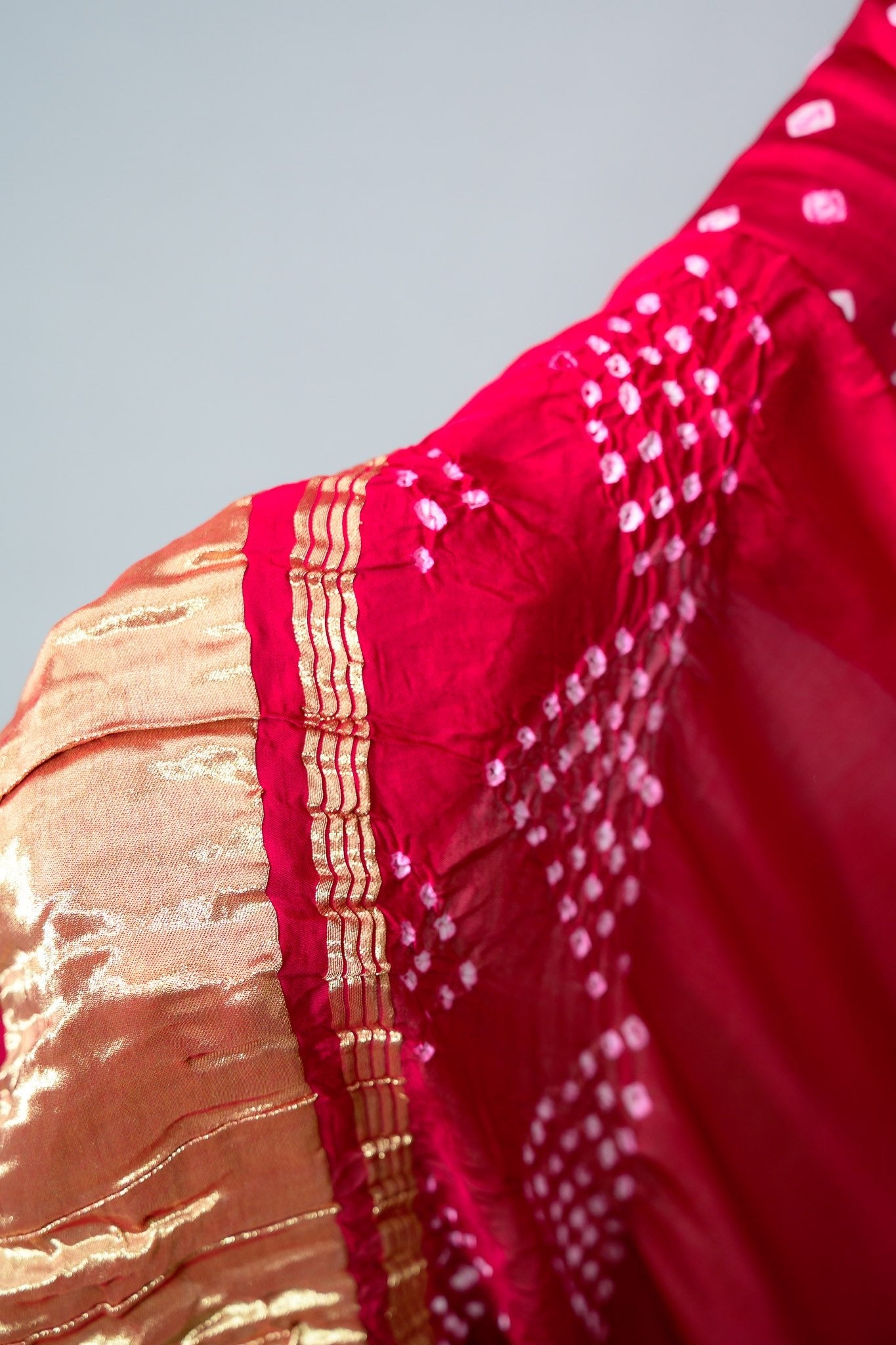 Pink Rani Modal Bandhani Dupatta - Lobha Deepthis