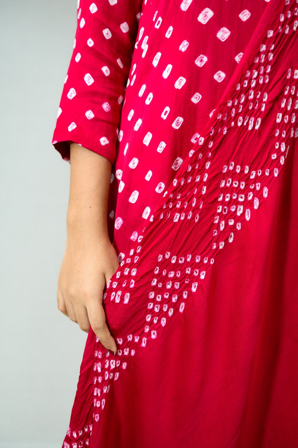 Pink Rani Modal Bandhani Dupatta - Lobha Deepthis