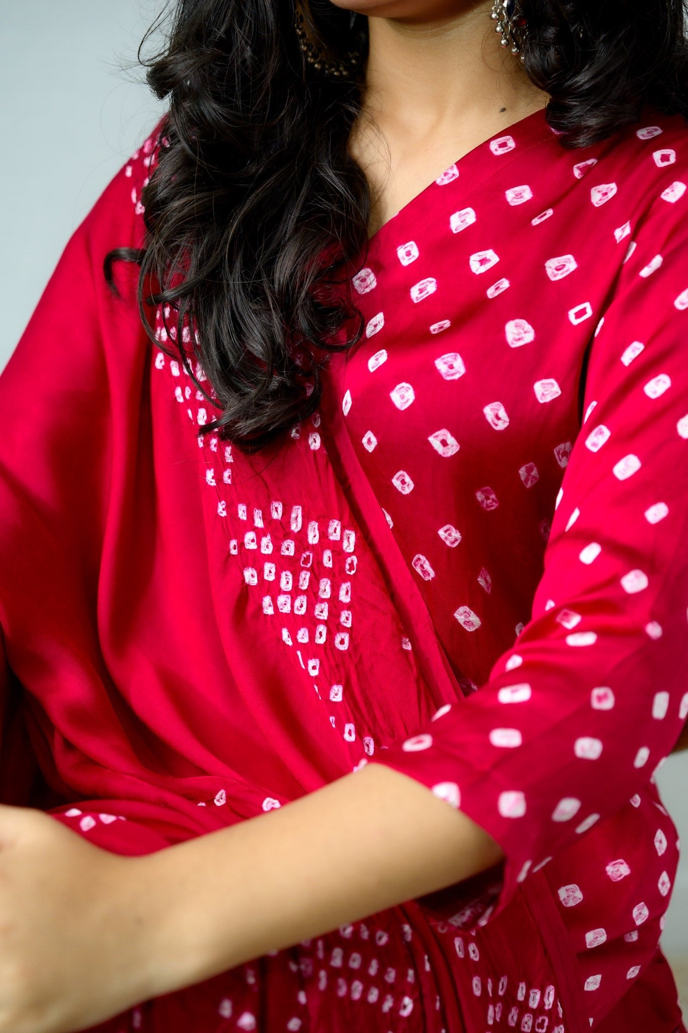 Pink Rani Modal Bandhani Dupatta - Lobha Deepthis
