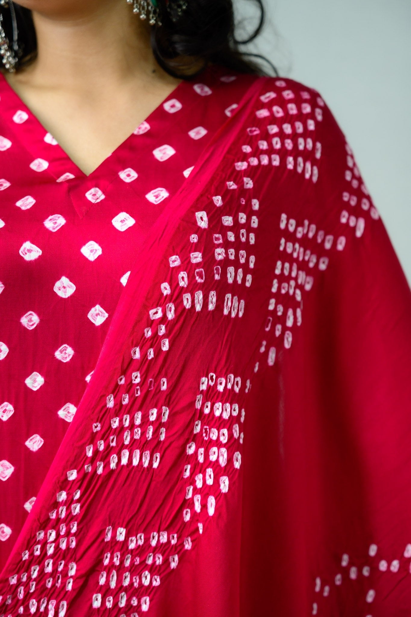 Pink Rani Modal Bandhani Dupatta - Lobha Deepthis