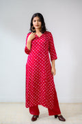 Pink Rani Modal Bandhani Kurta - Lobha Deepthis
