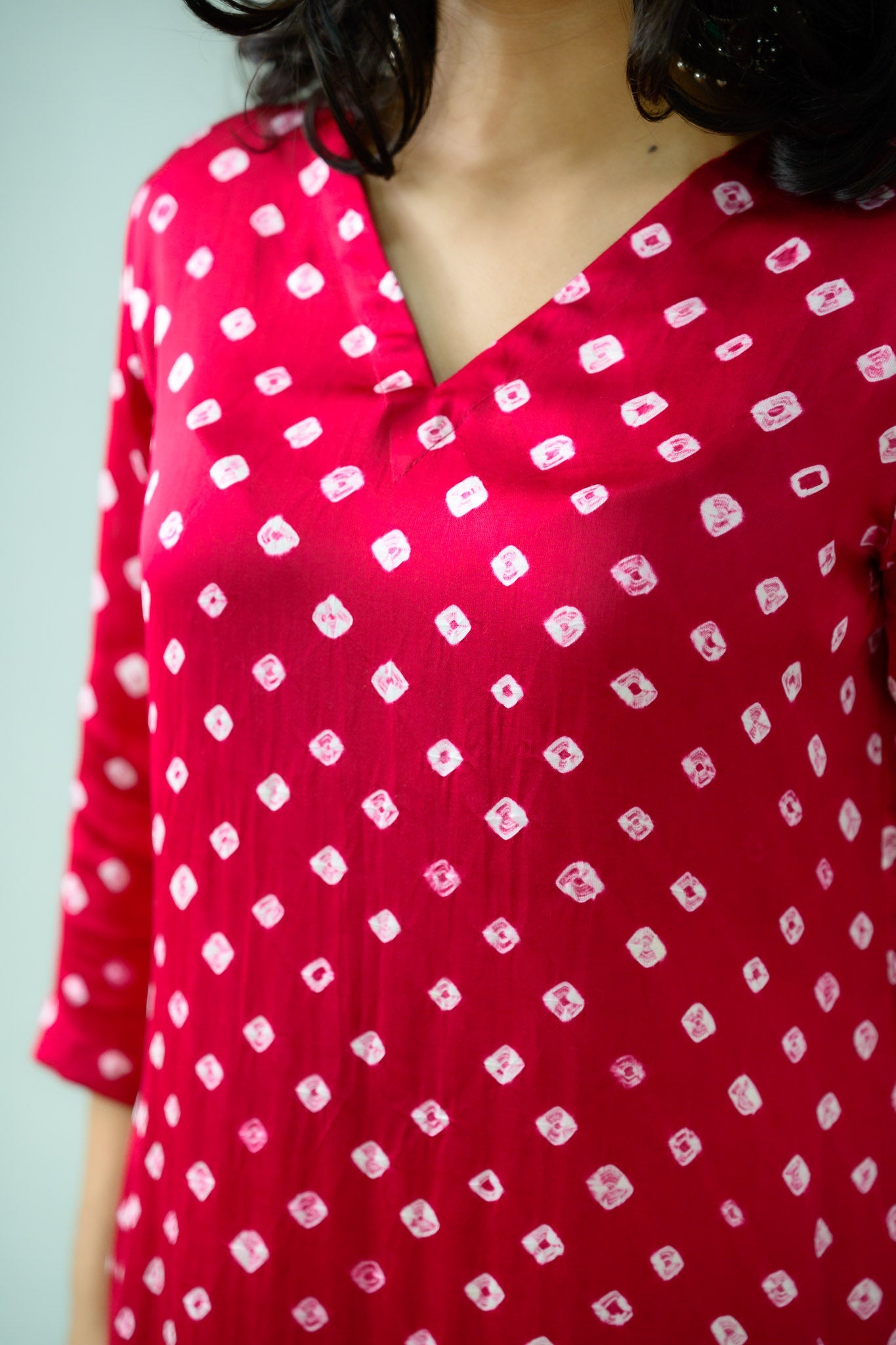 Pink Rani Modal Bandhani Kurta - Lobha Deepthis