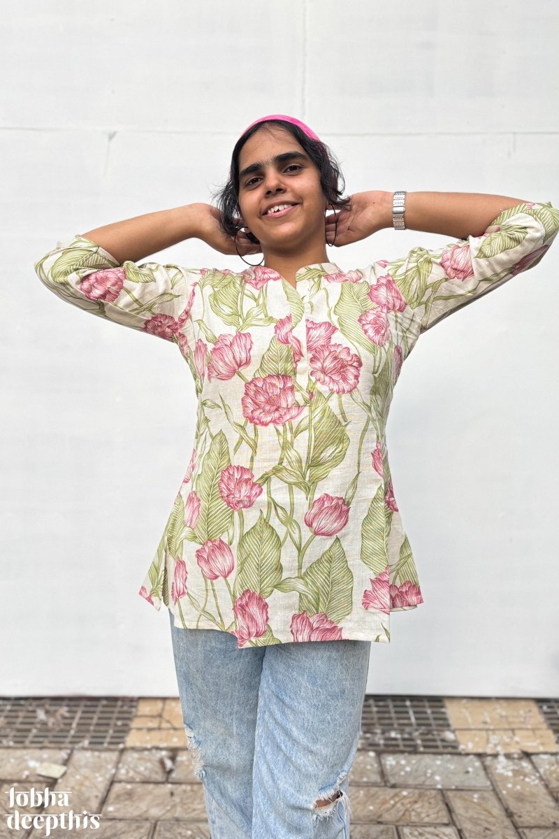 Pista Leaves Short Top - Lobha Deepthis