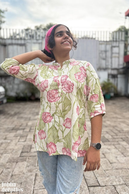 Pista Leaves Short Top - Lobha Deepthis