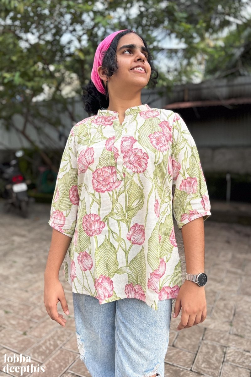 Pista Leaves Short Top - Lobha Deepthis