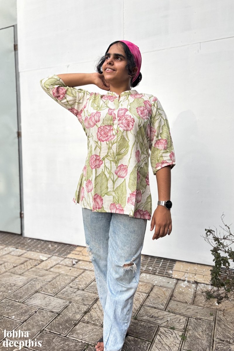 Pista Leaves Short Top - Lobha Deepthis