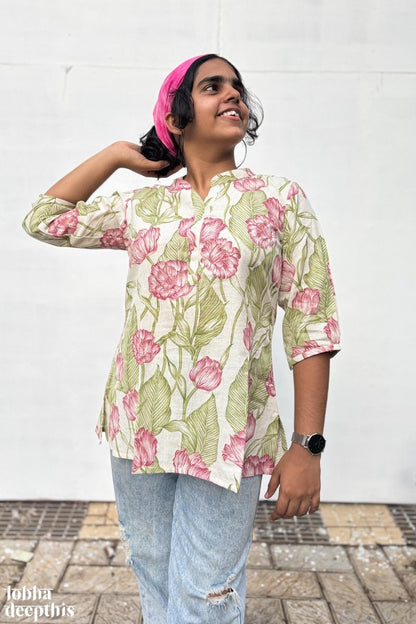 Pista Leaves Short Top - Lobha Deepthis