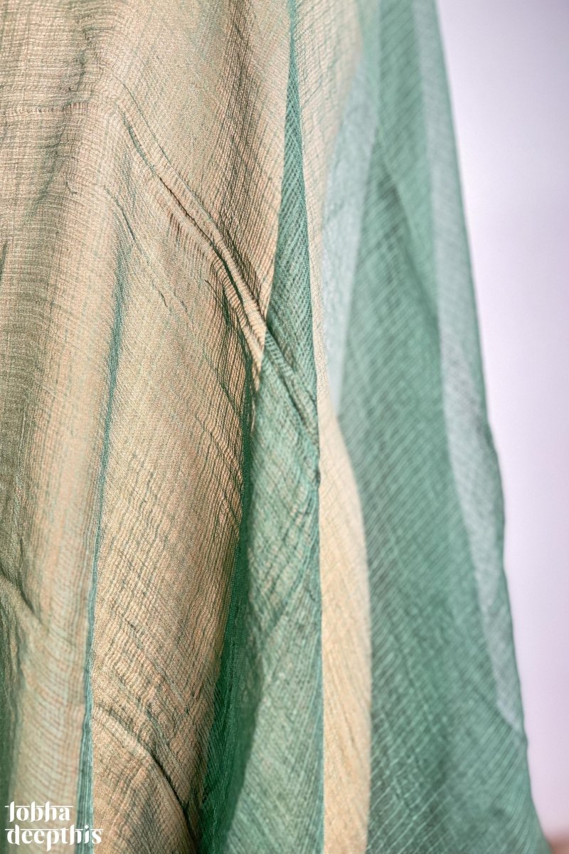 Plain Green Kota Doria Dupatta - Lobha Deepthis