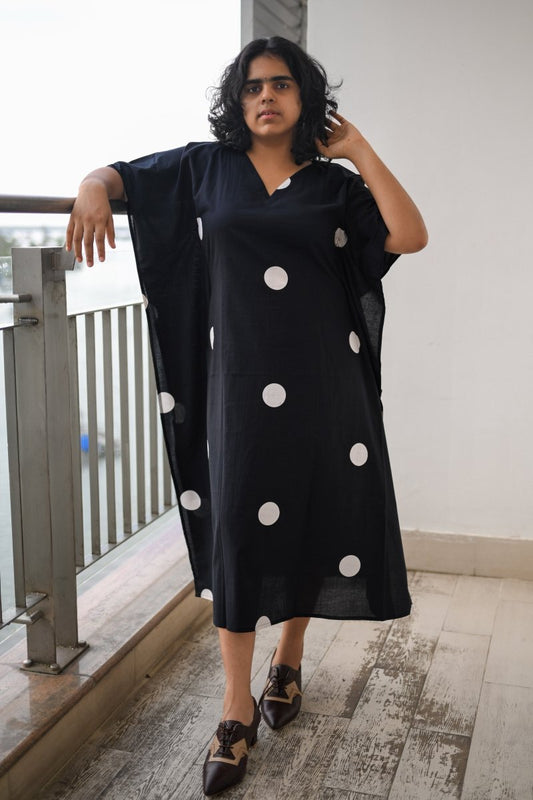 Polkas in Midnight Kaftan - Lobha Deepthis