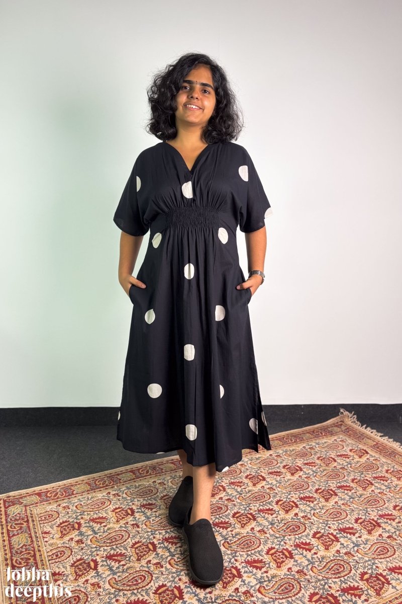 Polkas in Noir Maxi Dress - Lobha Deepthis