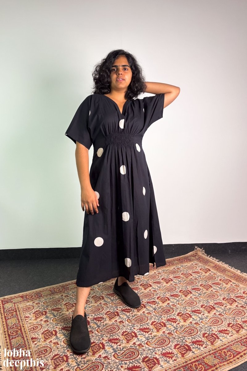 Polkas in Noir Maxi Dress - Lobha Deepthis