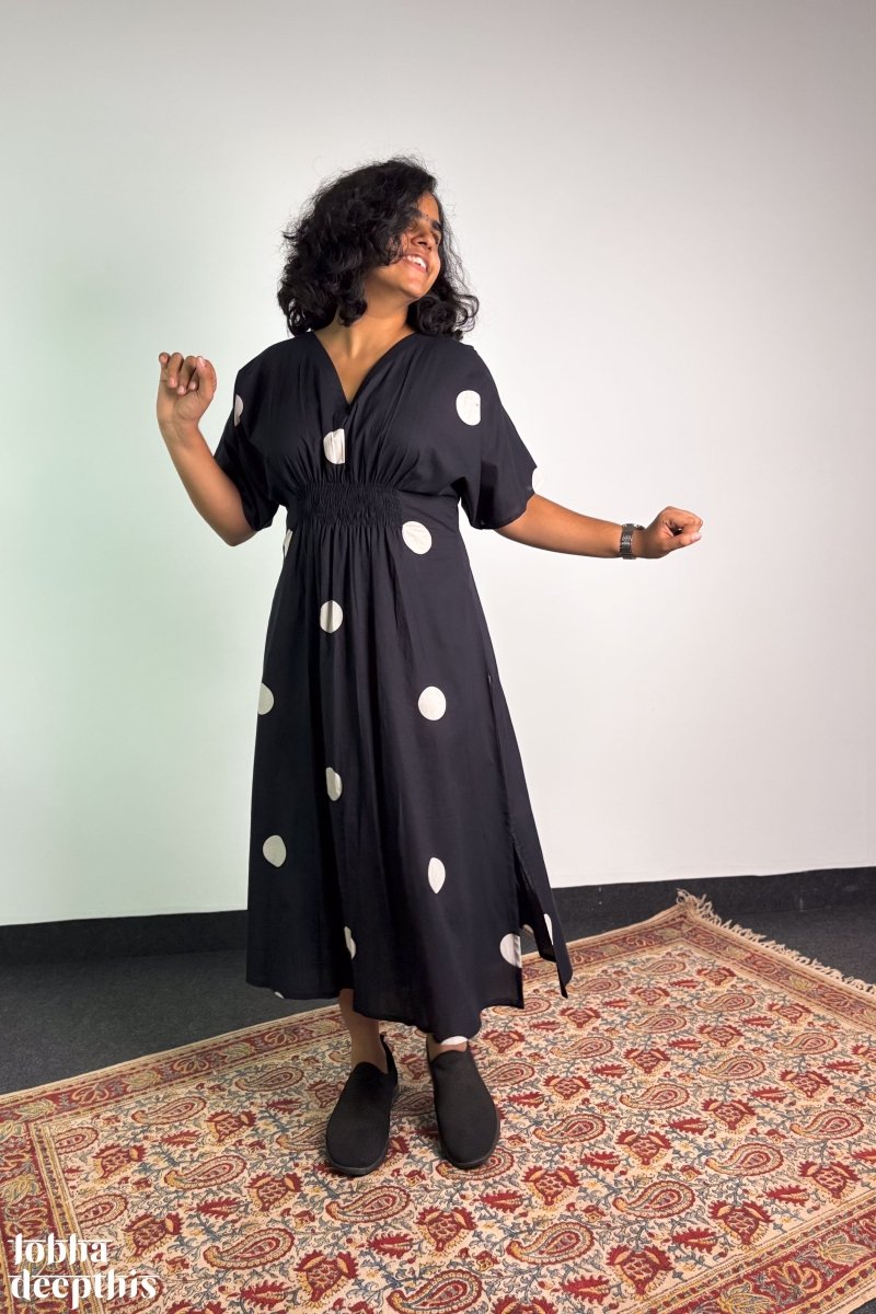 Polkas in Noir Maxi Dress - Lobha Deepthis