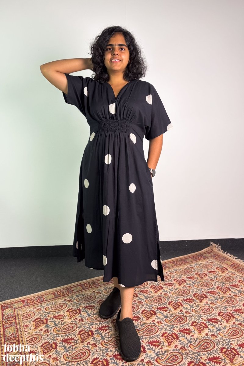 Polkas in Noir Maxi Dress - Lobha Deepthis