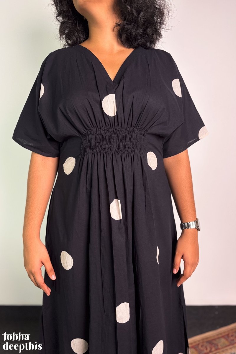 Polkas in Noir Maxi Dress - Lobha Deepthis