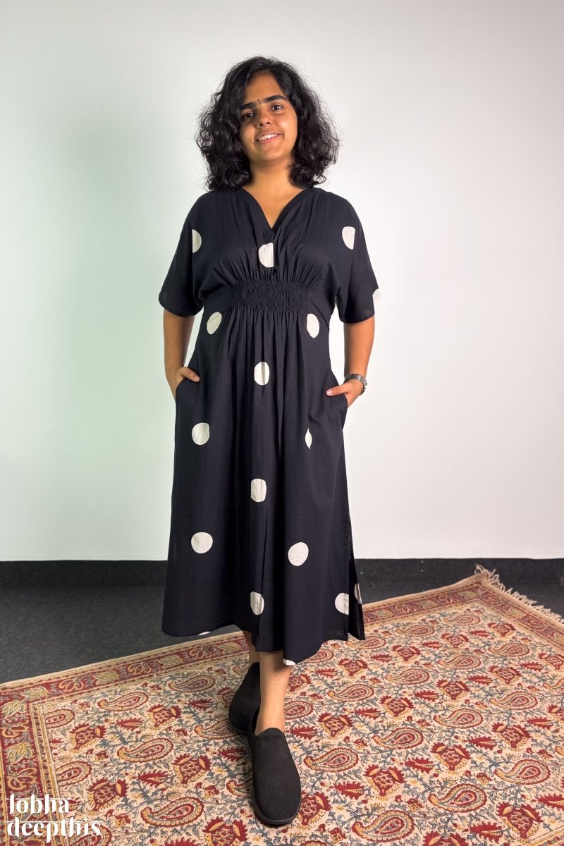 Polkas in Noir Maxi Dress - Lobha Deepthis