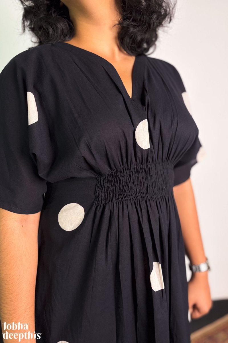 Polkas in Noir Maxi Dress - Lobha Deepthis