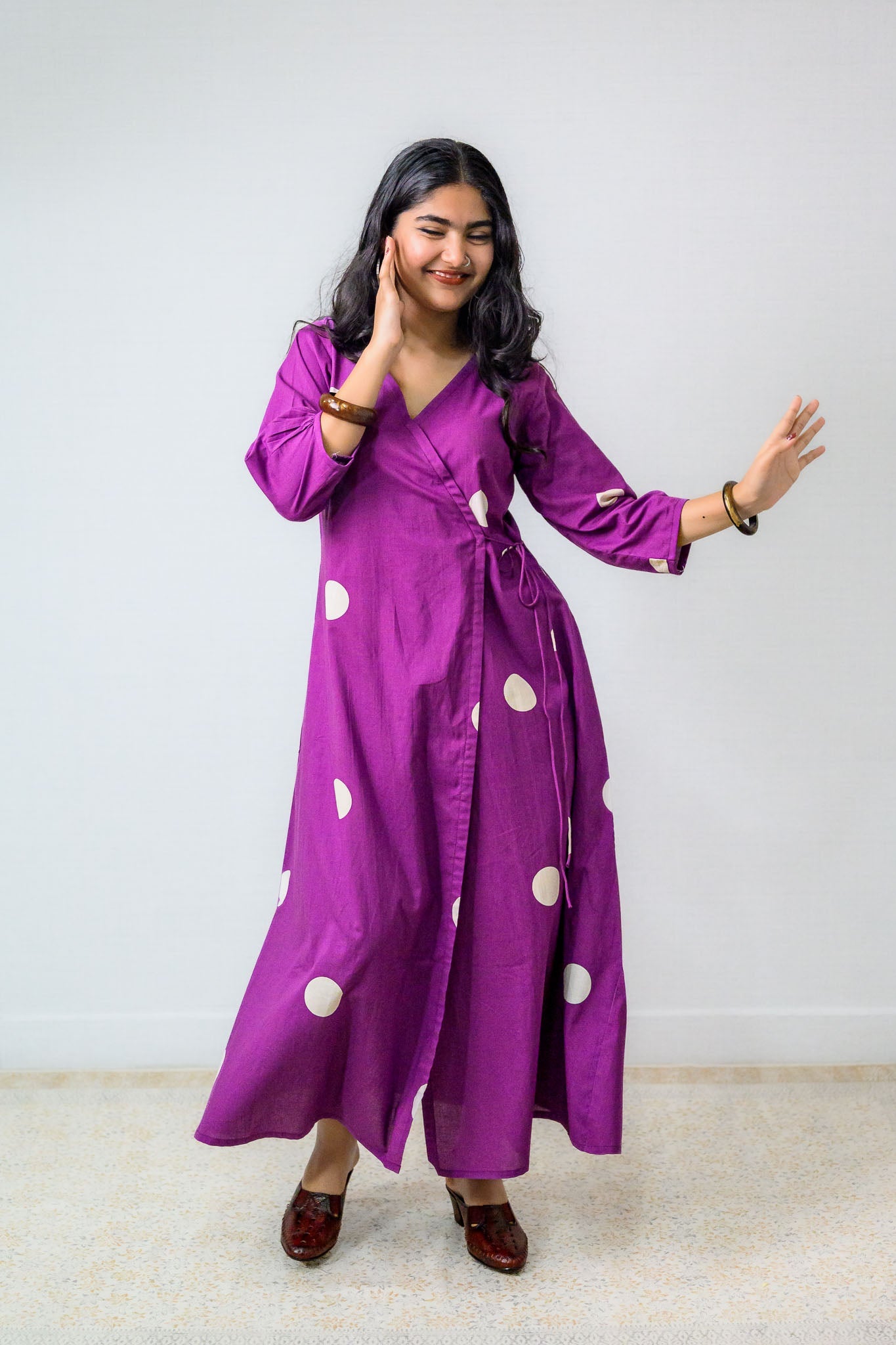 Polkas in Violet Dress - Lobha Deepthis