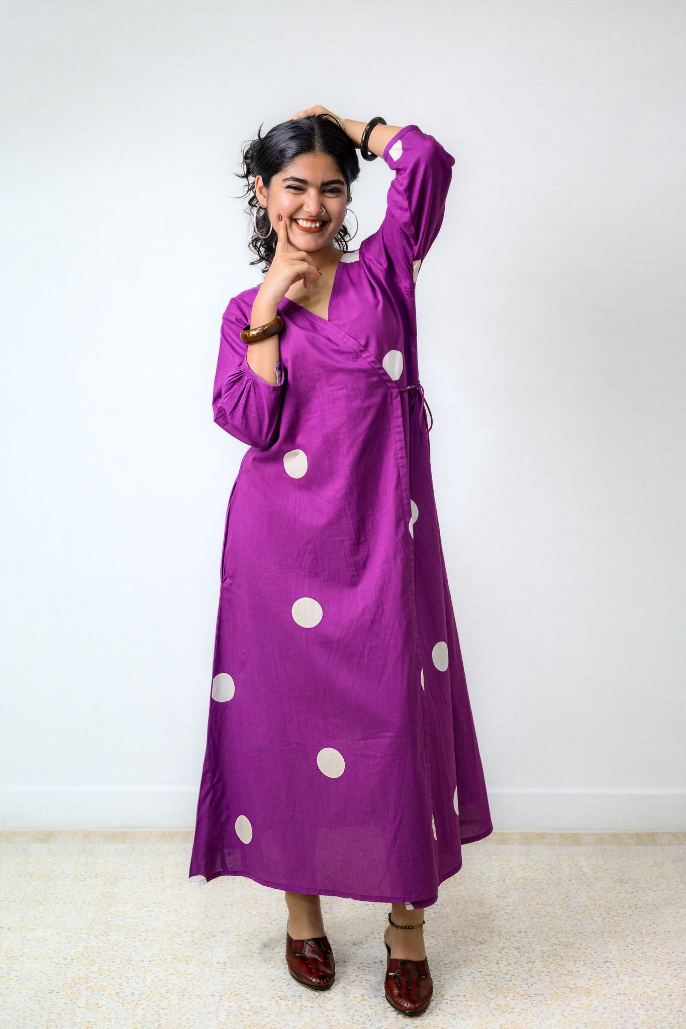 Polkas in Violet Dress - Lobha Deepthis