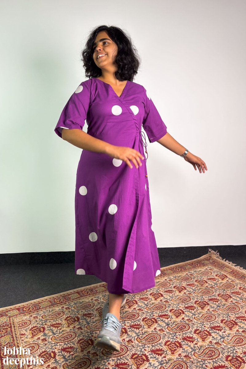 Polkas in Violet Dress - Lobha Deepthis