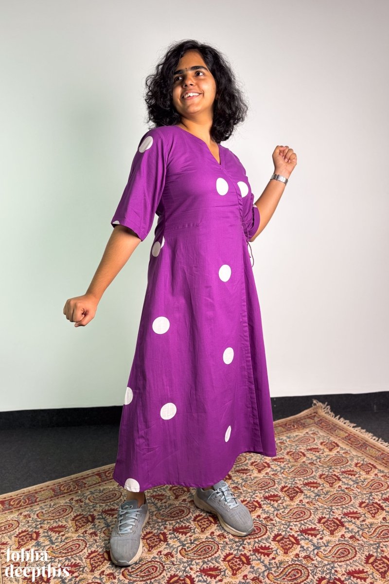 Polkas in Violet Dress - Lobha Deepthis