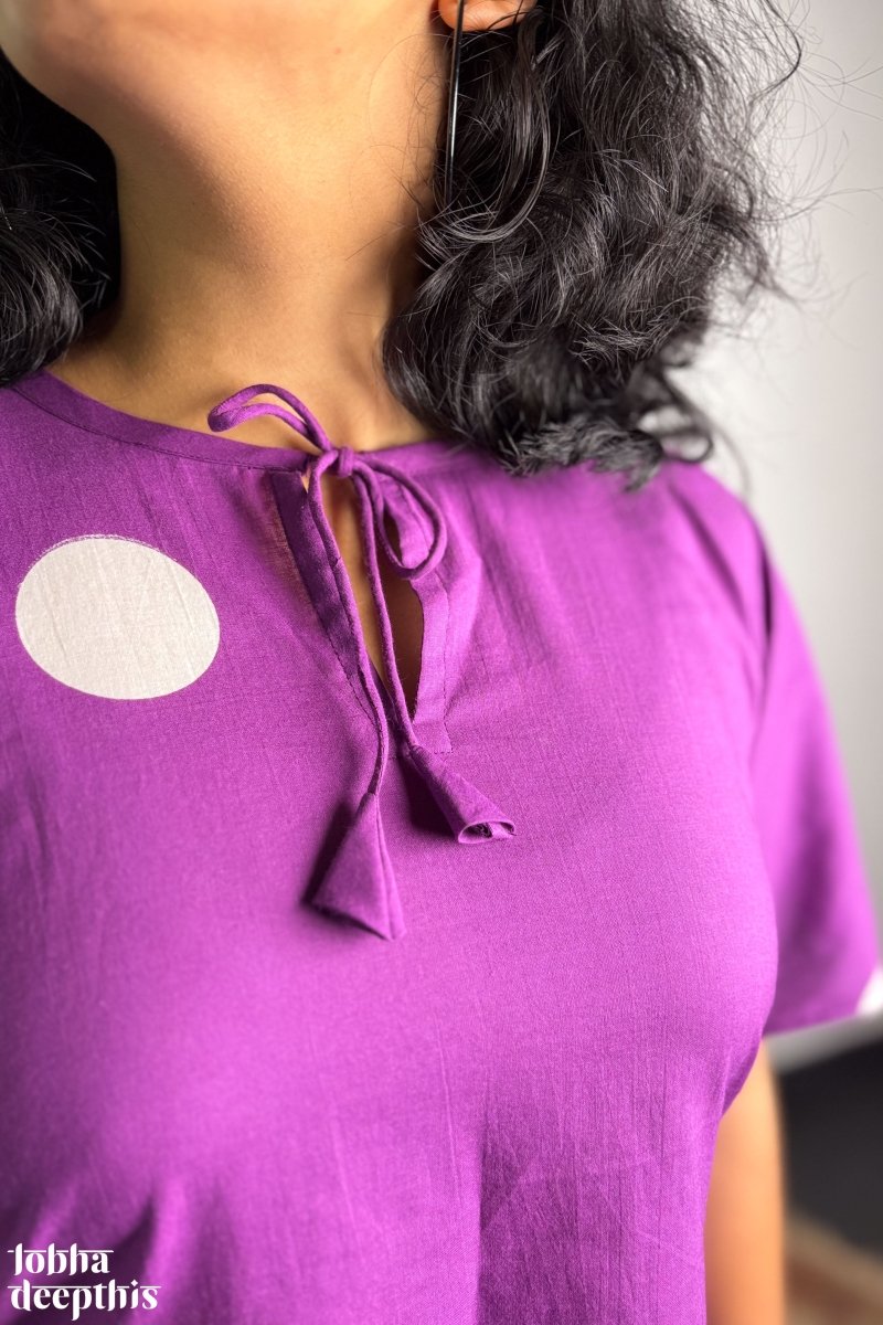 Polkas in Violet Short Top - Lobha Deepthis