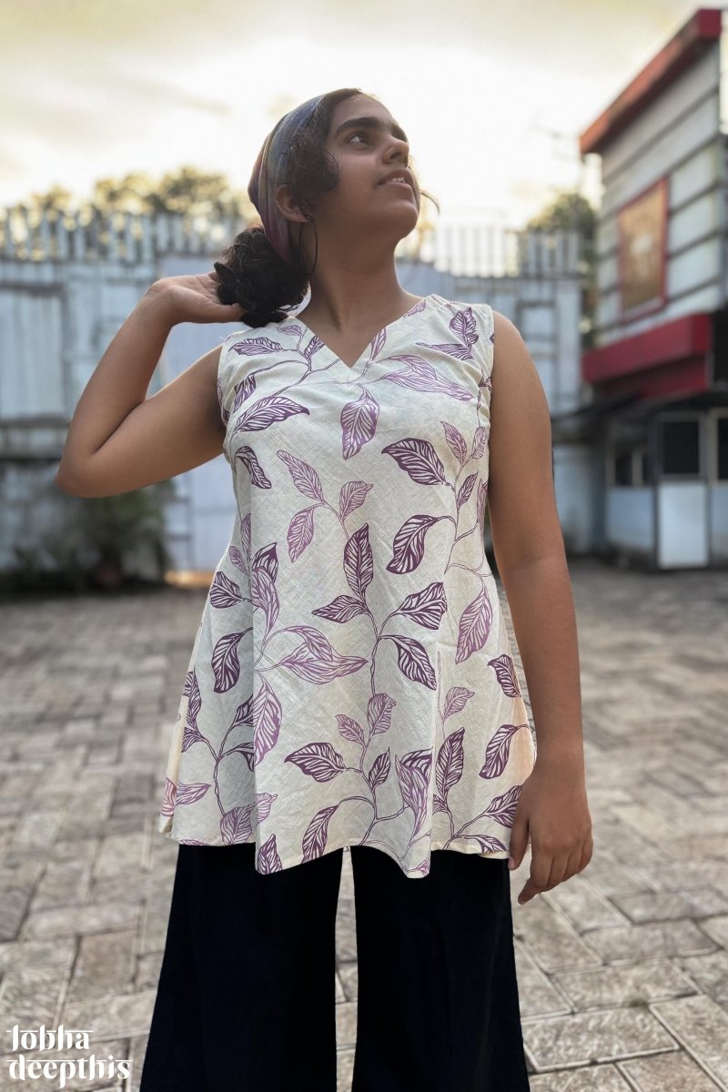 Purple Haze Sleeveless Short Top - Lobha Deepthis