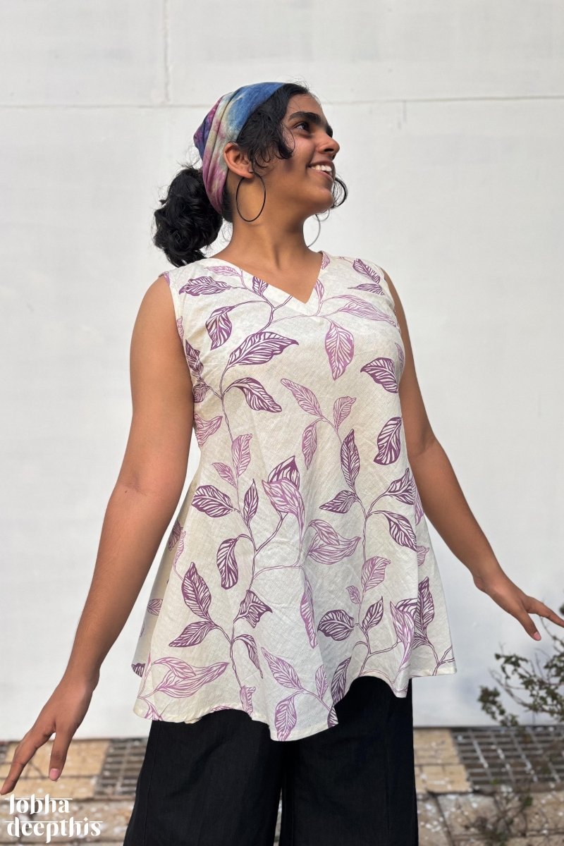 Purple Haze Sleeveless Short Top - Lobha Deepthis