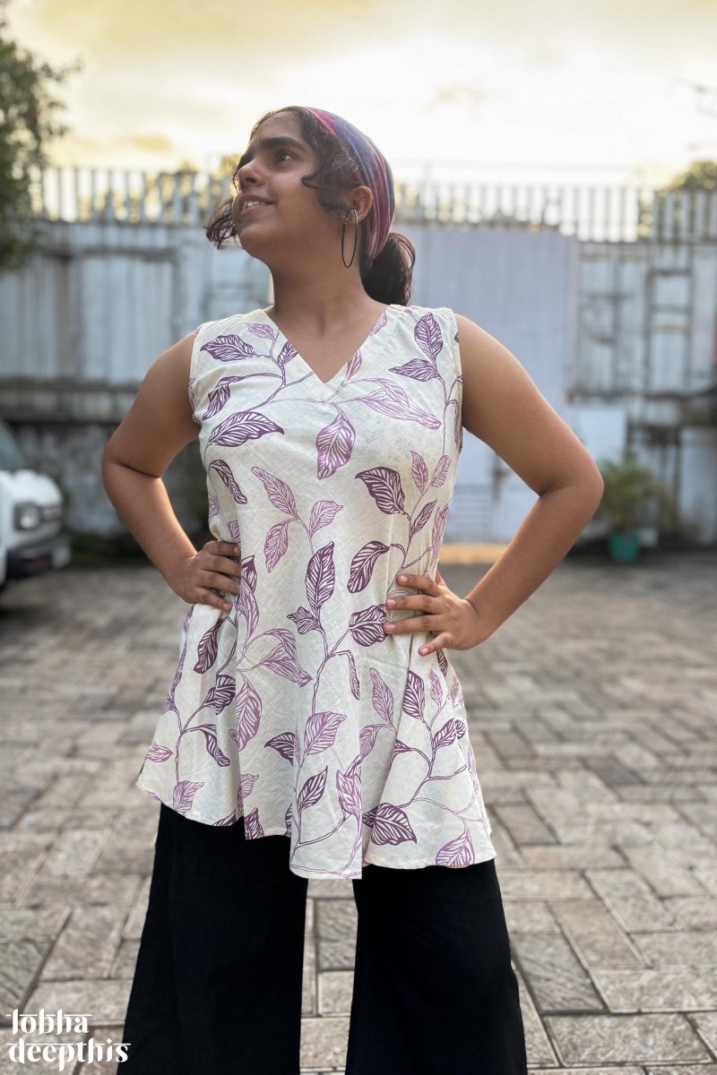 Purple Haze Sleeveless Short Top - Lobha Deepthis