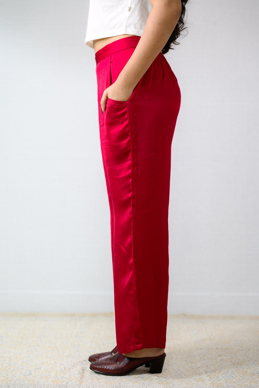 Rani Pink Modal Parallel Pants - Lobha Deepthis