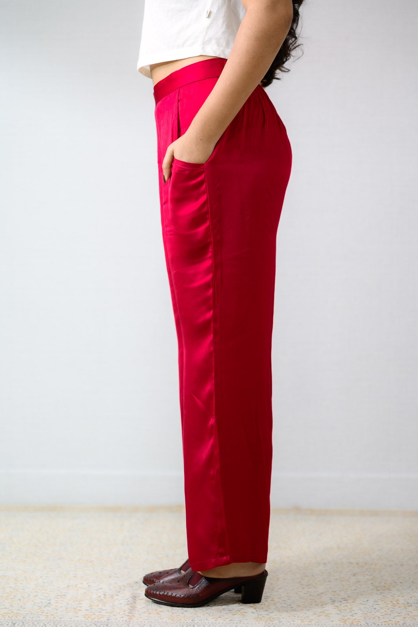 Rani Pink Modal Parallel Pants - Lobha Deepthis