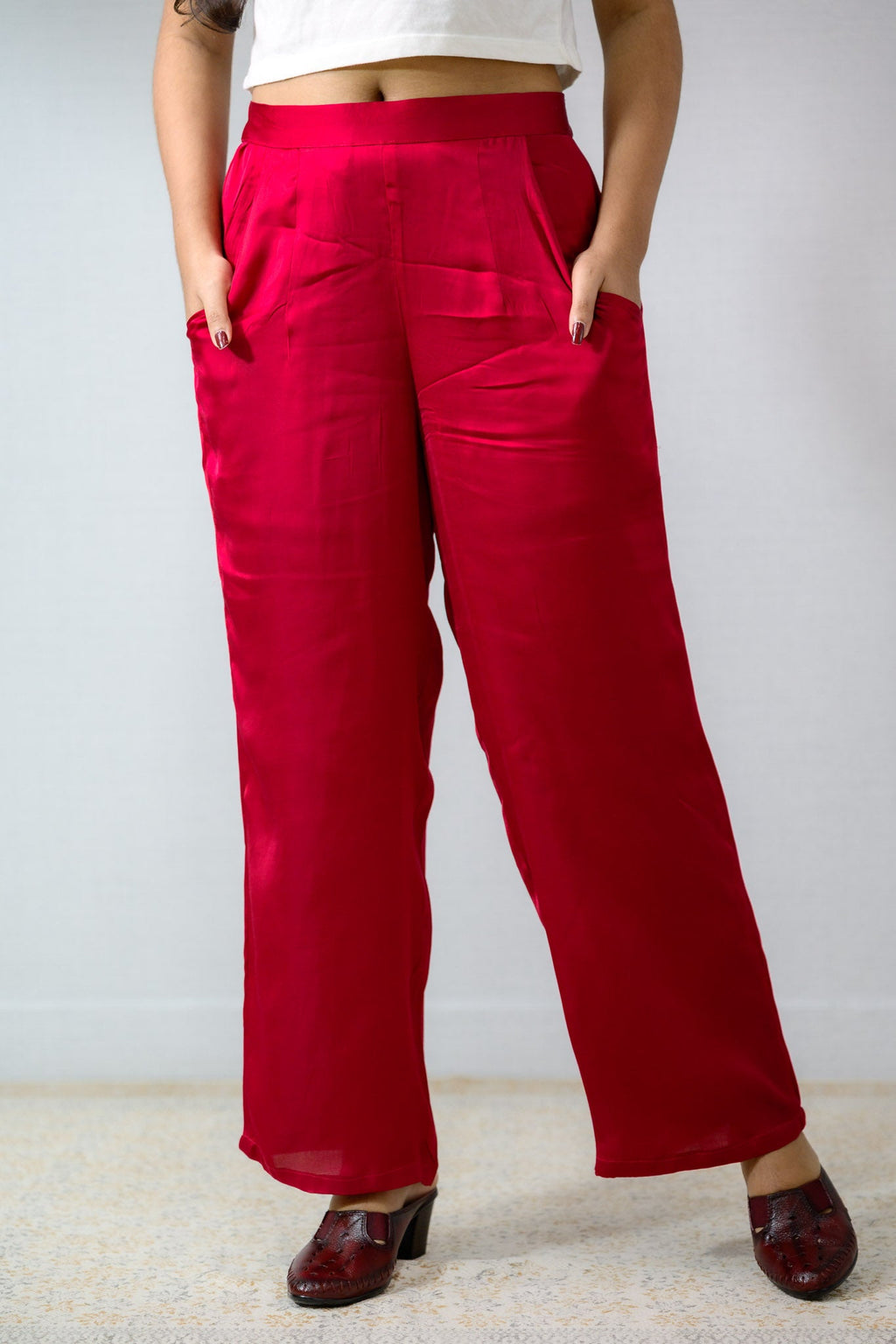 Rani Pink Modal Parallel Pants - Lobha Deepthis