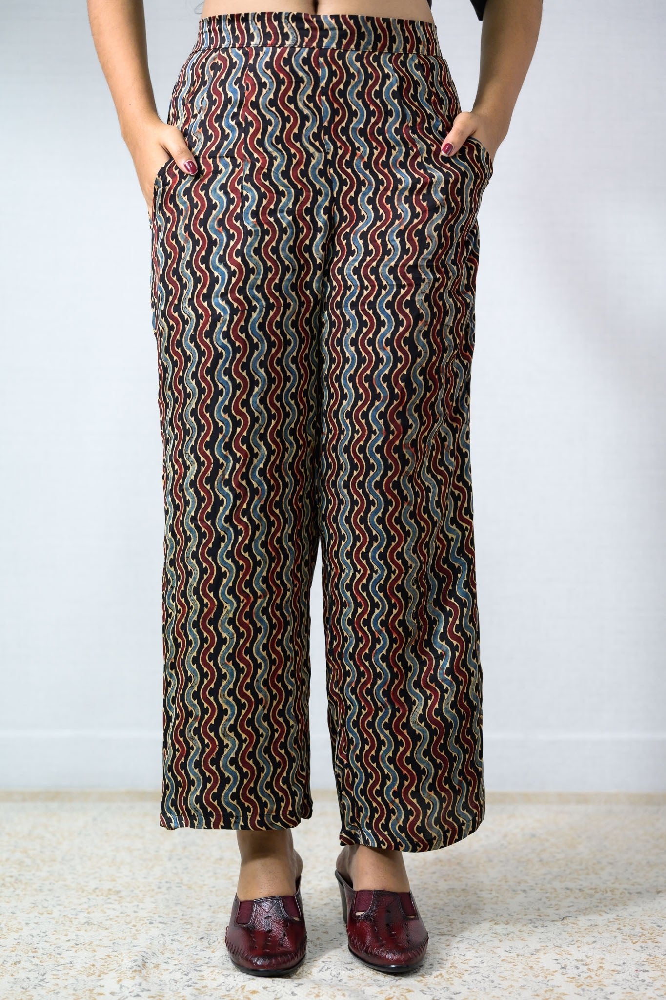 Ravani Stripes Black Parallel Pants - Lobha Deepthis