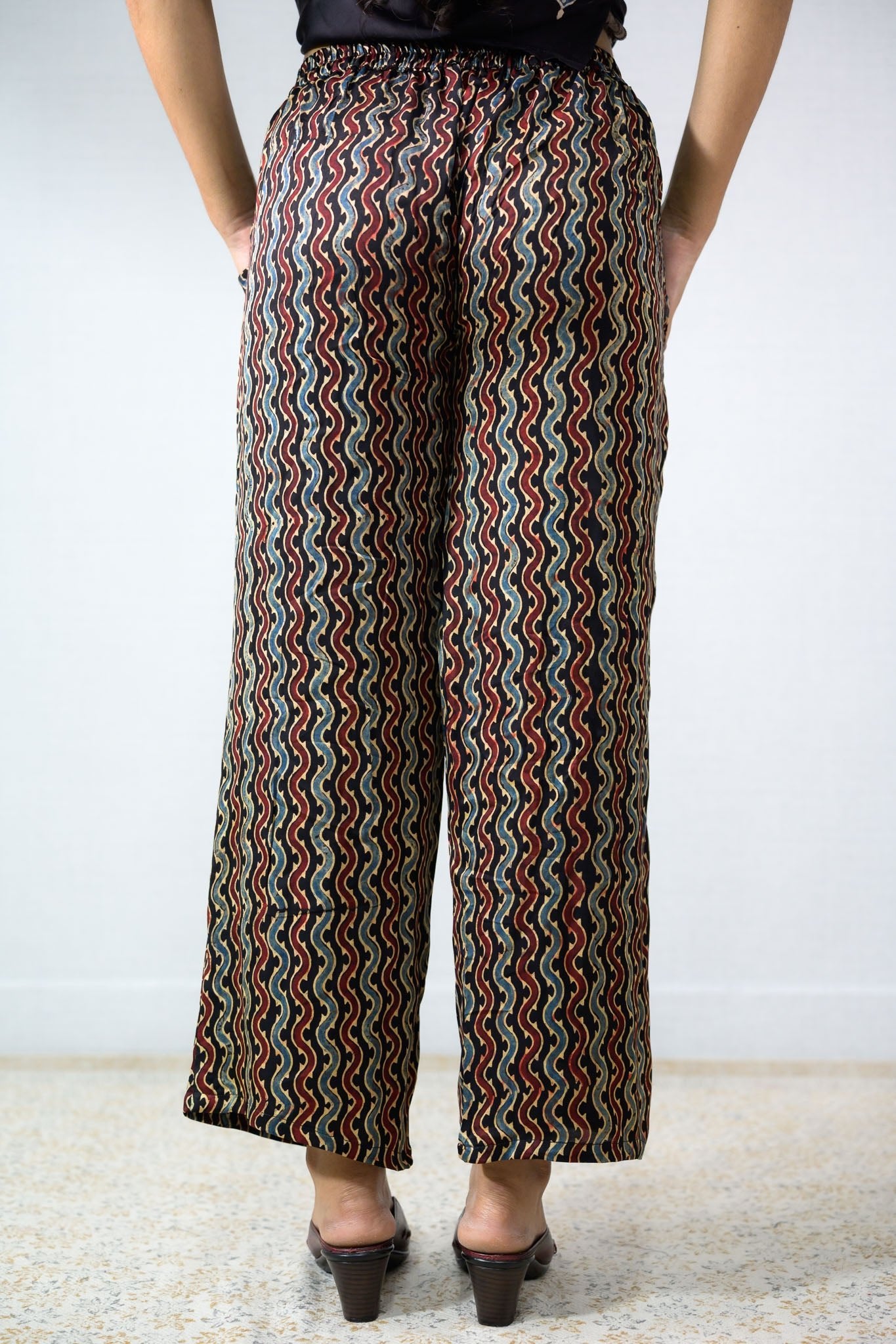 Ravani Stripes Black Parallel Pants - Lobha Deepthis