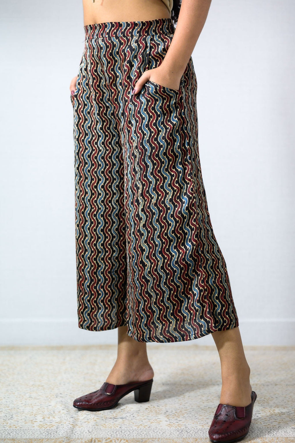 Ravani Stripes Black Short Palazzo - Lobha Deepthis