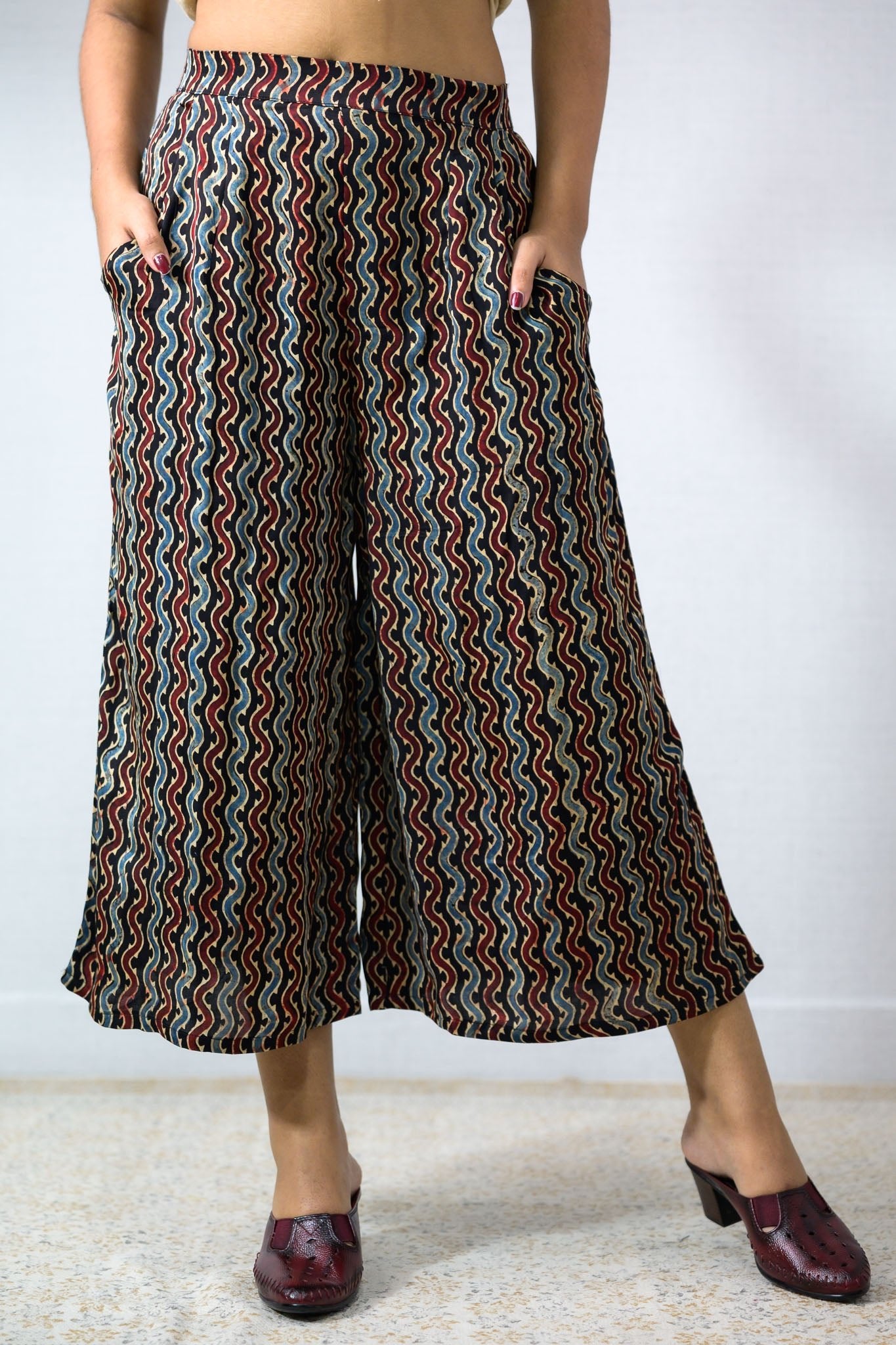 Ravani Stripes Black Short Palazzo - Lobha Deepthis