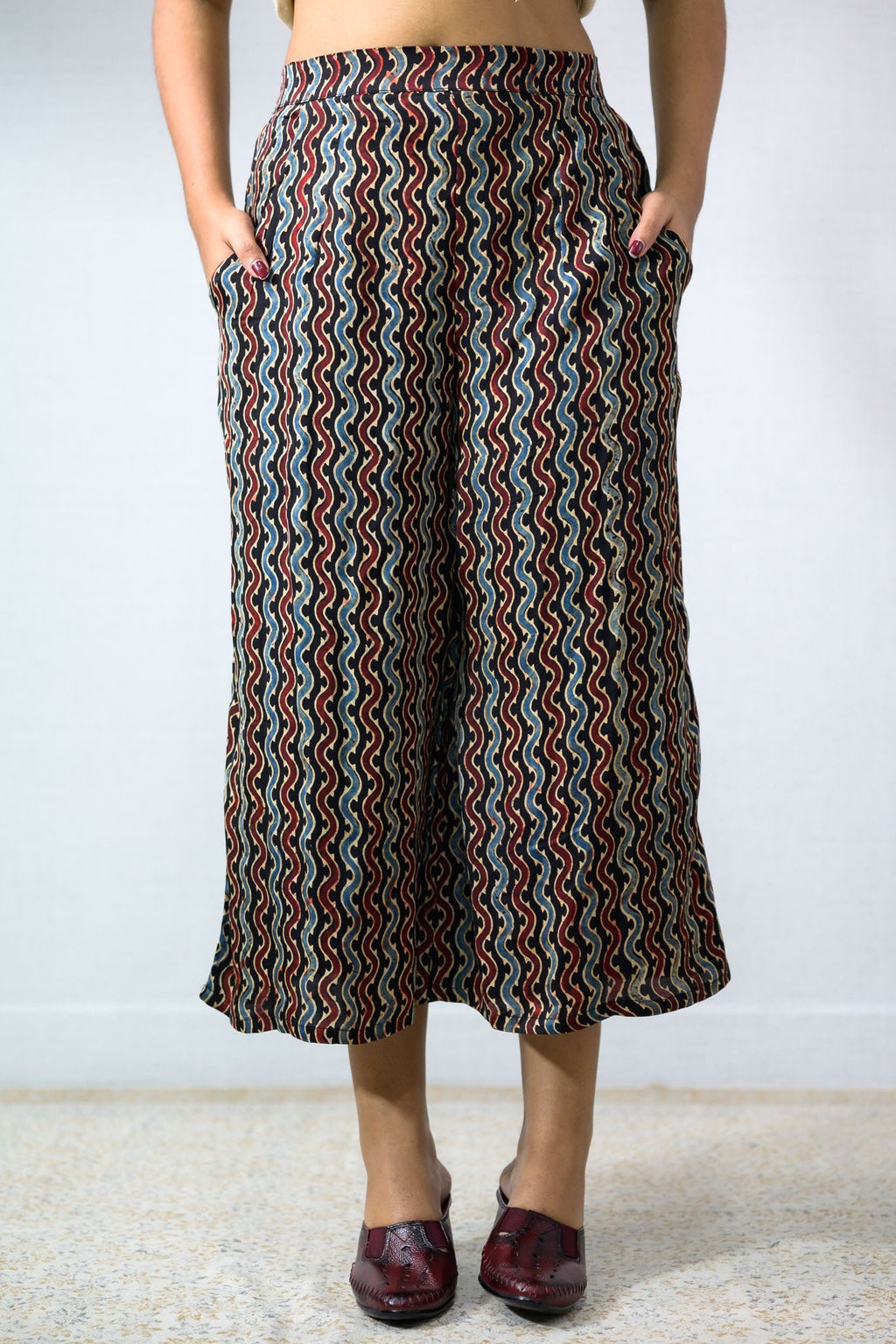 Ravani Stripes Black Short Palazzo - Lobha Deepthis