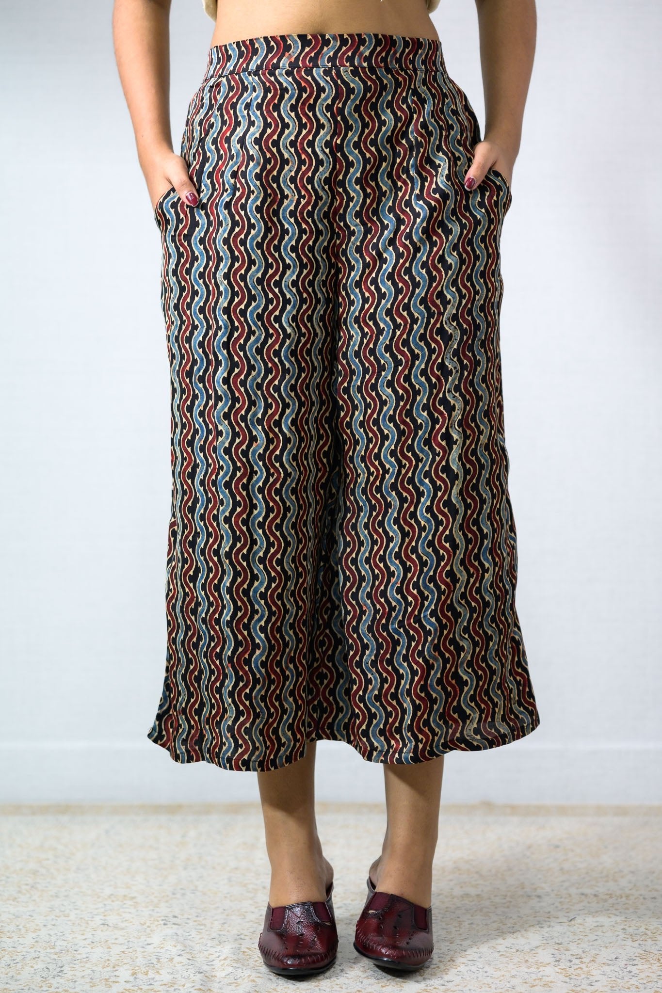 Ravani Stripes Black Short Palazzo - Lobha Deepthis