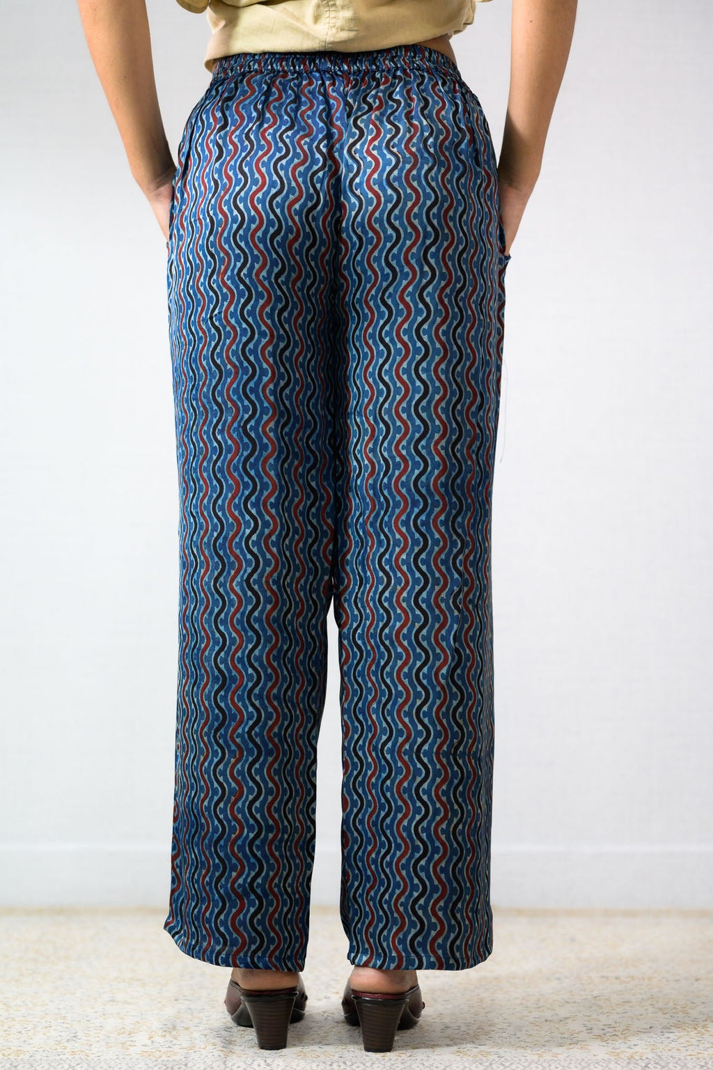 Ravani Stripes Indigo Blue Parallel Pants - Lobha Deepthis