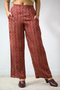 Ravani Stripes Madder Red Parallel Pants - Lobha Deepthis